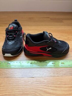 Puma Toddler RS Fast As Black & Red Sneakers size 8